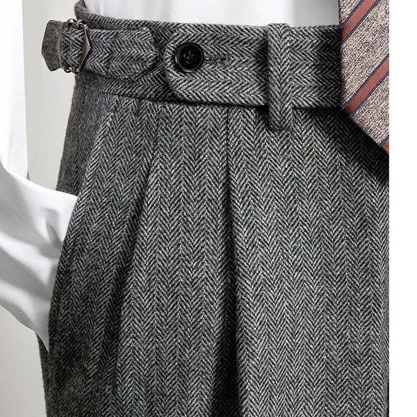 High Waist Woolen Trousers