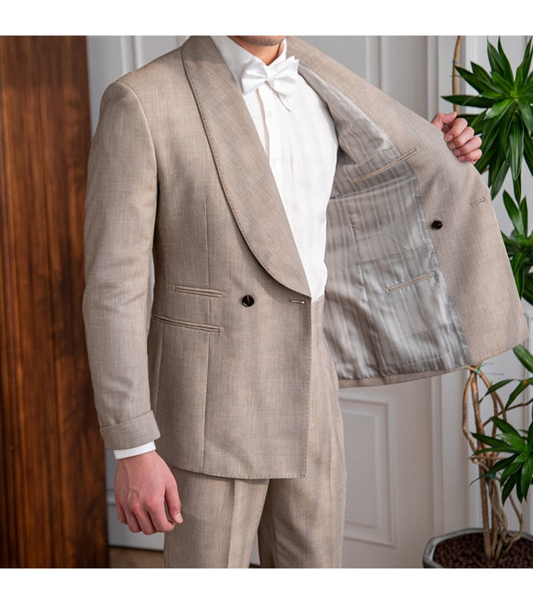 British double outlet breasted suit