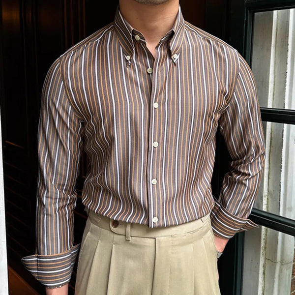 Color Contrast Stripe Shirt